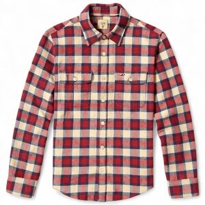 Hollister Flannel Shirt Men Sz M Red Blue Buffalo Plaid Y2K Skater Surfer Grunge
